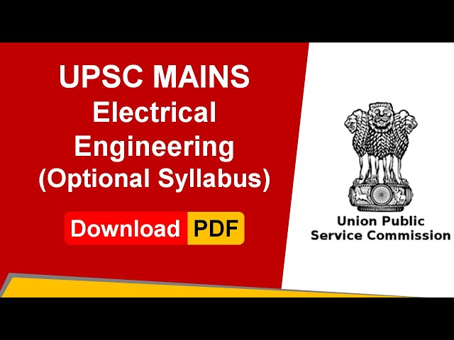 Electrical Engineering Optional UPSC | Electrical Optional UPSC|UPSC Electrical Engineering Optional