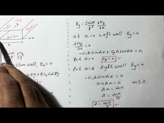 Solution of EM Wave in TE Mode in Rectangular Coordinates Part-4 | Waveguide | R K Classes | Lec-14