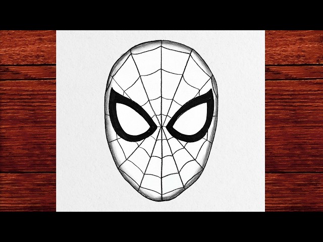 How to Draw Spider-Man Mask Easy 🕷️ | Step by Step Pencil Sketch Tutorial