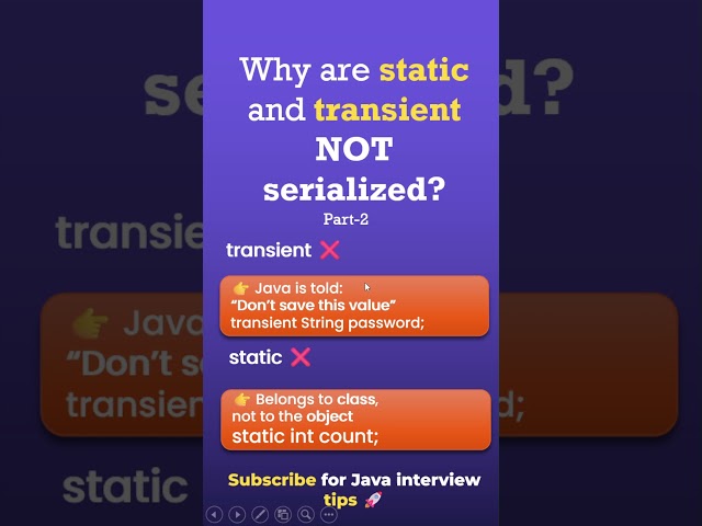 Why static & transient are NOT serialized 🤯 (Java)