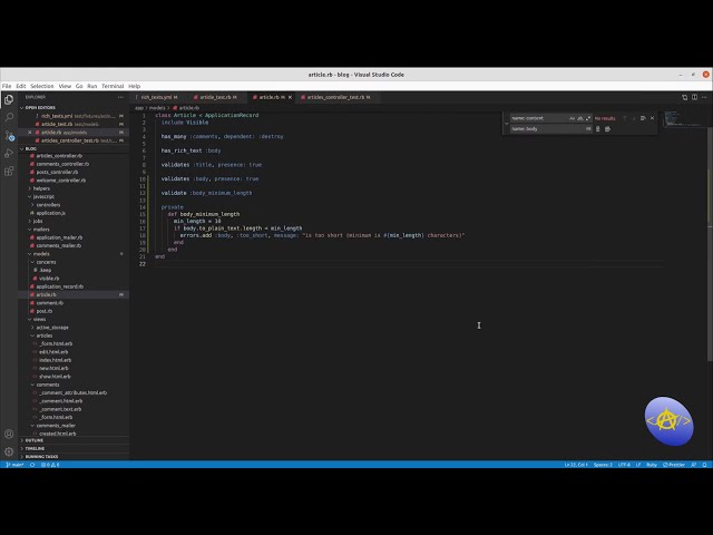 Codecast: Getting Started with Rails 7 26: Fix Rich Text Fixtures and Validations