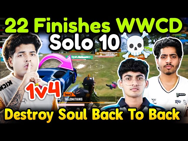 22 Finishes WWCD🔥 Jonathan 1v4 Solo 10☠️ Destroy Soul Back To Back🥶 End Zone Clutch🤯