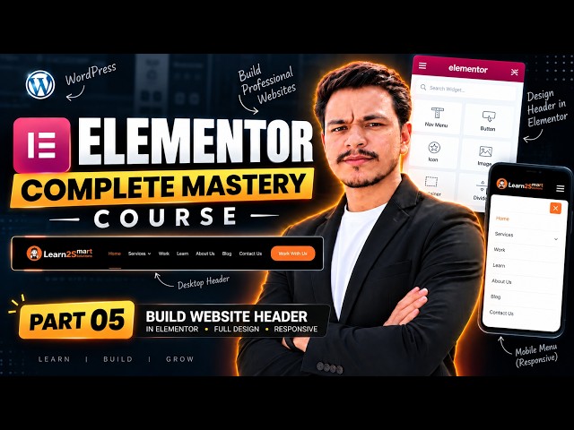 Build a Responsive Header in Elementor | Part 5: Build a WordPress Website From Scratch