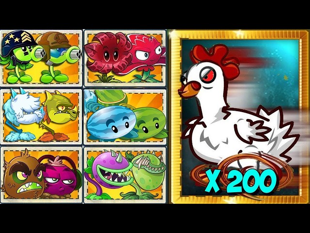 Pvz 2 Challenge - All Pair Team Plants Vs 200 Animal Zombies - How Many Team Plant Will Win?