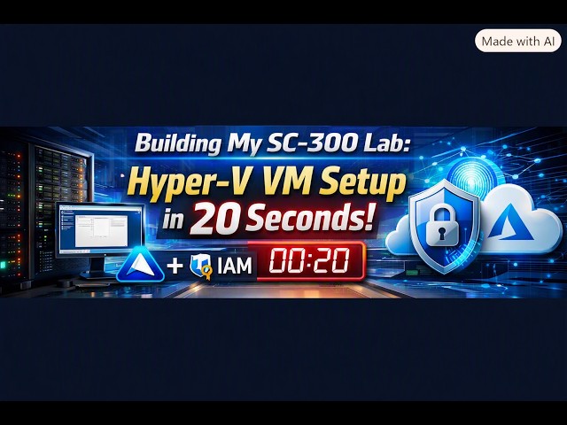 Building My SC‑300 Lab: Hyper‑V VM Setup in 20 Seconds (Entra ID + IAM)