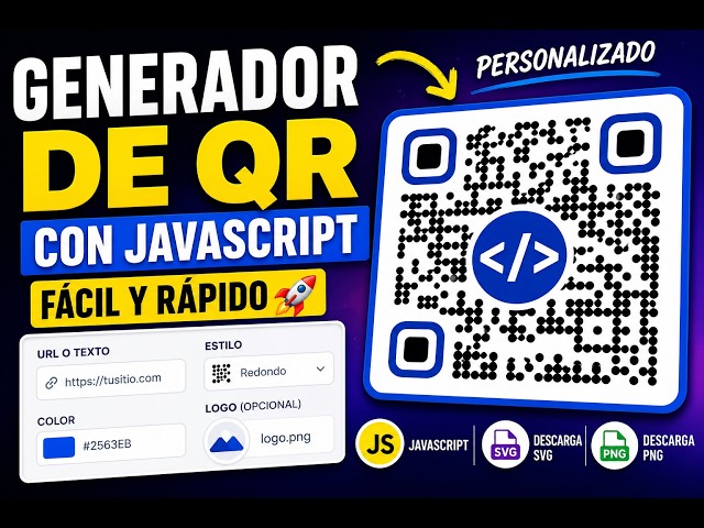 Crea un Generador de Códigos QR Profesional con HTML, CSS y JavaScript | Paso a Paso