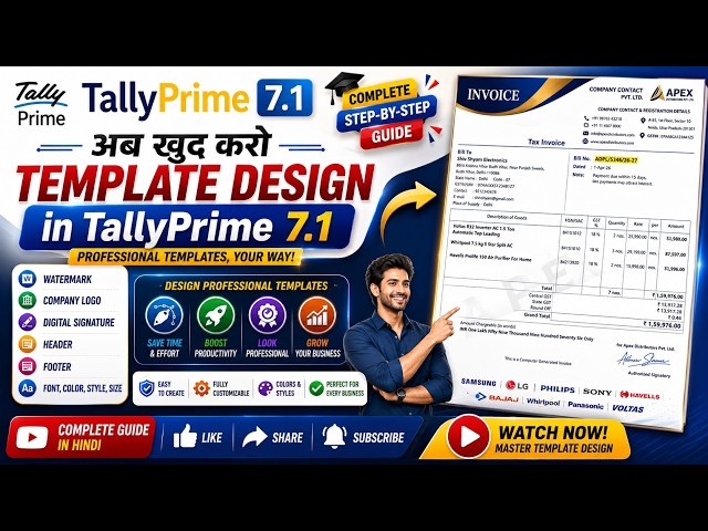 TallyPrime Release  7.1 Template Customisation  Logo, Watermark, Header, Footer & Multiple Templates