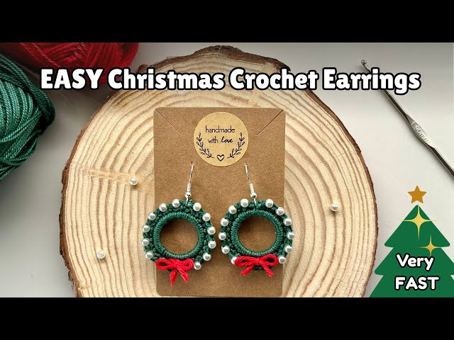 EASY & FAST Crochet Christmas Earrings