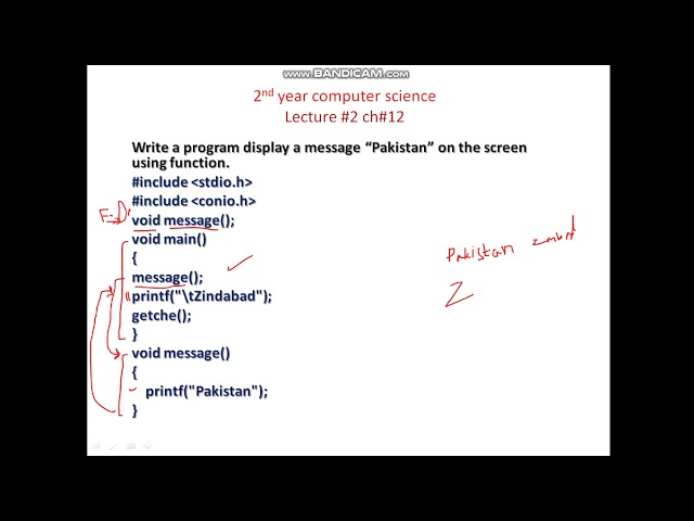 lec 2 ch 13 , function call, use of loop in function, display a message using a function,