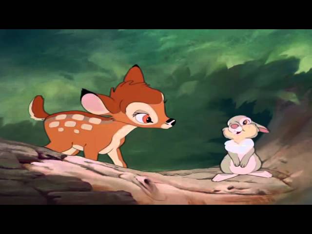 Bambi - Thumper teaches Bambi to walk and speak HD
