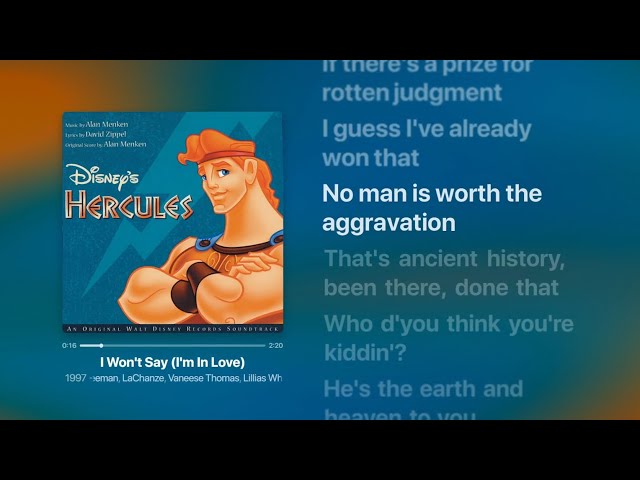 Hercules - I Won't Say (I'm In Love) (Lyrics) | Disney
