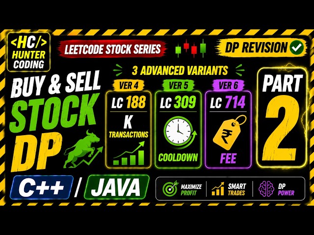 Advanced Stock DP Patterns | LeetCode 188, 309 & 714 | DP Revision | C++ & Java