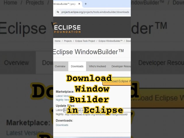 Download Window  Builder  in Eclipse IDE #ytshorts #java #coding #viral #trending #youtubeshorts