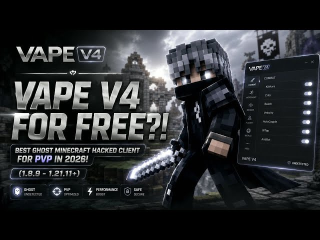 NEW Free Vape V4 - Best Ghost Minecraft Hacked Client for PvP in 2026! (1.8.9 - 1.21.11+)