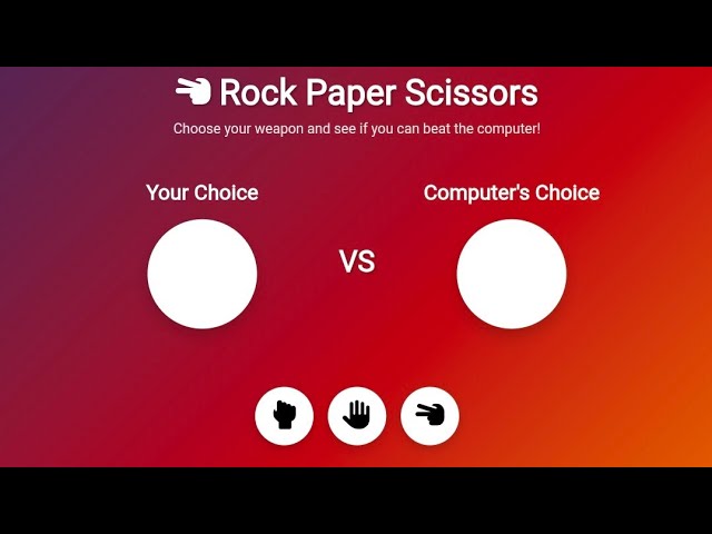 Rock Paper Scissors Game Project | HTML CSS JavaScript | Beginner JavaScript Project