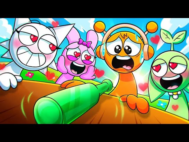 OREN Play SPIN THE BOTTLE with the CRAZY SPRUNKIS! Incredibox Sprunki Animation