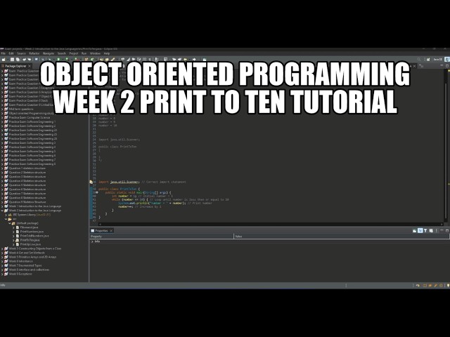Object oriented programming week 2 Print To Ten tutorial
