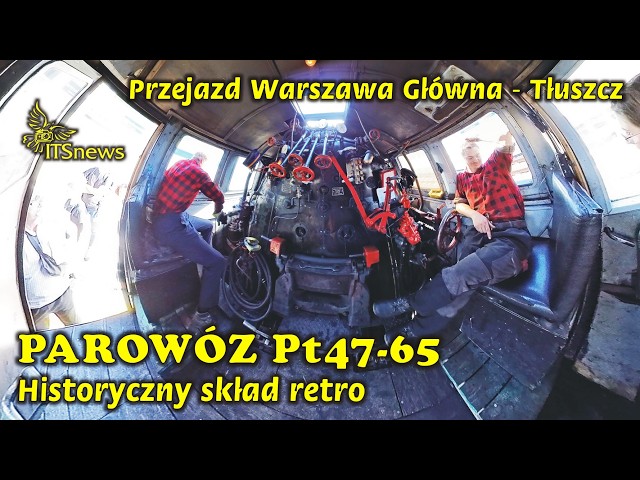 Historical retro train & steam locomotive Pt47-65 Tłuszcz Days of Railway Technology Masovian Rai...