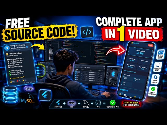 🔥 FREE Source Code + Database | Complete Professional App Tutorial in One Video 🚀