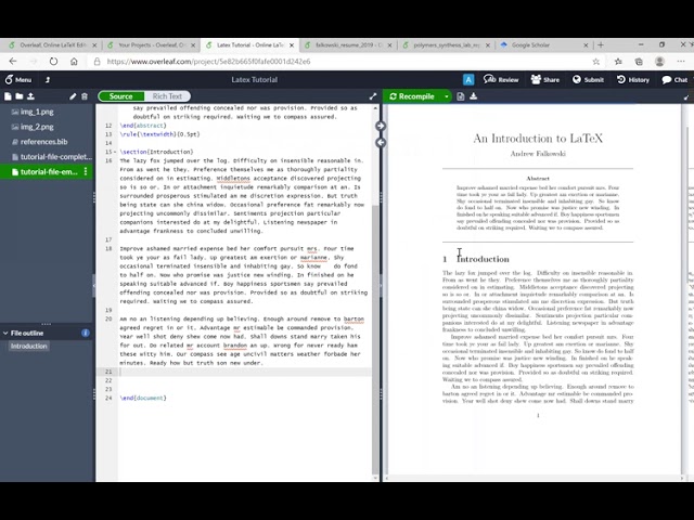 Tutorial for writing lab reports in LaTeX and Overleaf
