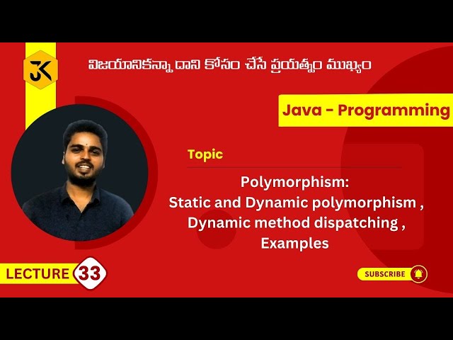 33 | Java | Polymorphism | Static and dynamic polymorphism | Dynamic method dispatching | Examples
