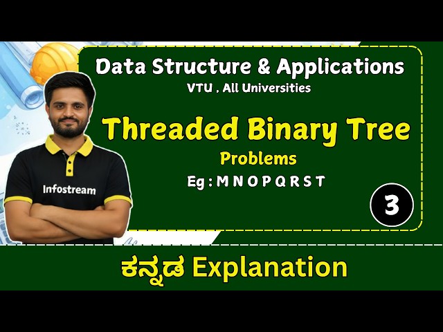 Threaded Binary Tree ( Left in , Right in , 2way) |Data Structures |VTU