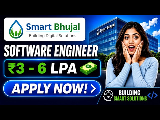 Smart Bhujal Hiring Software Engineer🤖 | ₹3–6 LPA | Freshers | Tirupati | Apply Now | Full time