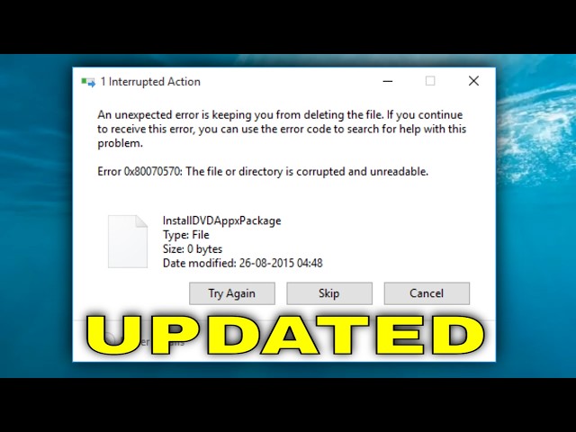 Fix The File or Directory Is Corrupted and Unreadable Error 0x80070570 Windows