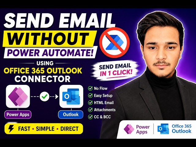 Power Apps Send Email Without Power Automate | Office 365 Outlook Connector Tutorial (2026)
