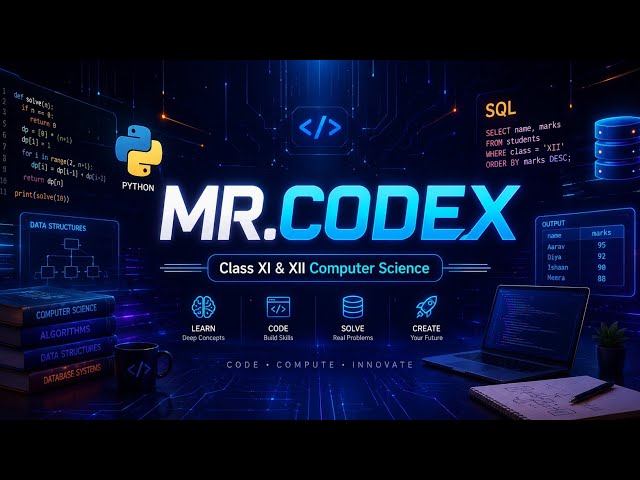Introducing Mr. Codex CS 🚀 | Your Coding Companion for Class 11 & 12 Computer Science | 