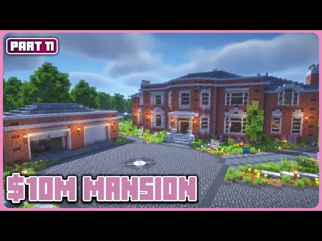 Minecraft Mansion Tutorial: How to Build a $10M LUXURY BRICK MANSION | Part 11