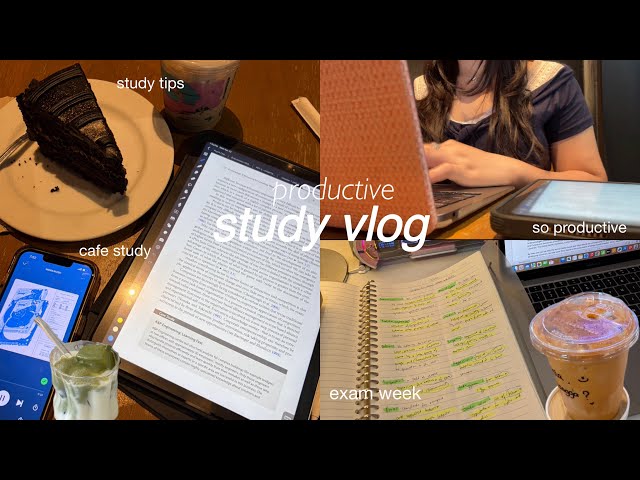 Productive Study Vlog 📚 lots of study sessions for exams, cafe study, finals, 5am study motivation 