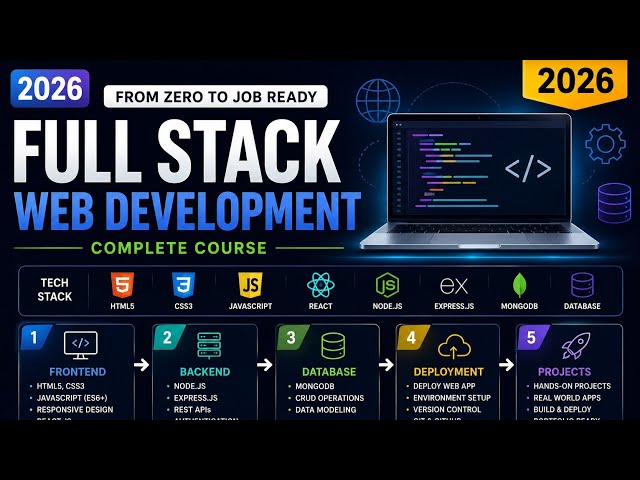 Full Stack Web Development 2026 🚀 | Complete Course From Zero to Job Ready In Simple English| 