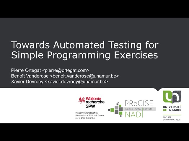 Towards Automated Testing for Simple Programming Exercises