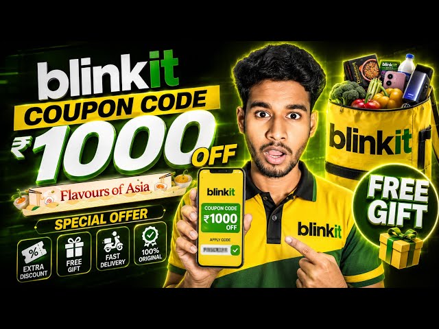 🚀 Blinkit Coupon Code Today 2026 💛 | Latest Blinkit Offers, Promo Codes, Discounts & Grocery Deals 