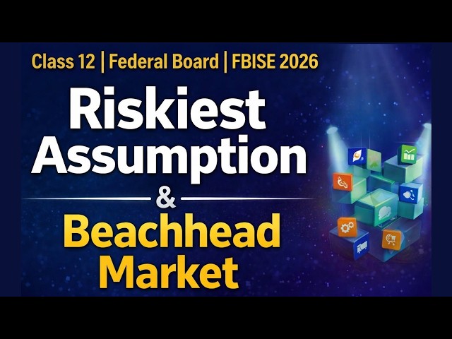 Class 12 Computer Science Chapter 8 | Riskiest Assumption & Beachhead Market | FBISE