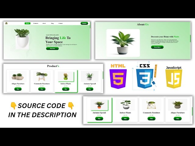 How to Make a Responsive Plant Store Website Using Html , CSS and JavaScript | @TechnoWhiteFang