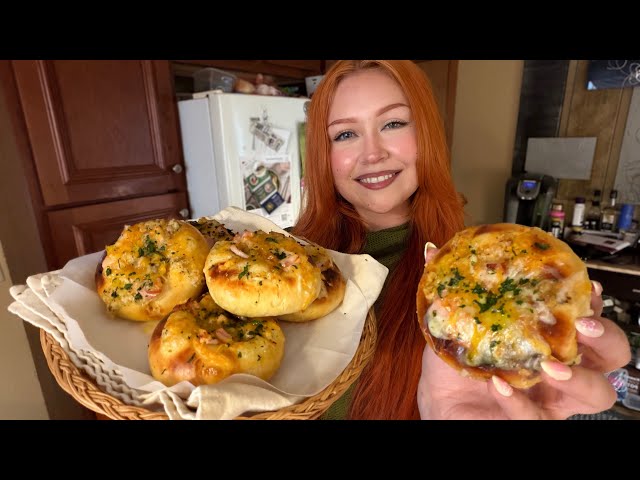 ASMR Baking Stuffed Brioche Buns 🍞 (Close Whispers, Fire Crackling)