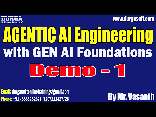 AGENTIC AI Engineering with GEN AI Foundations tutorials || Demo - 1 || by Mr. Vasanth