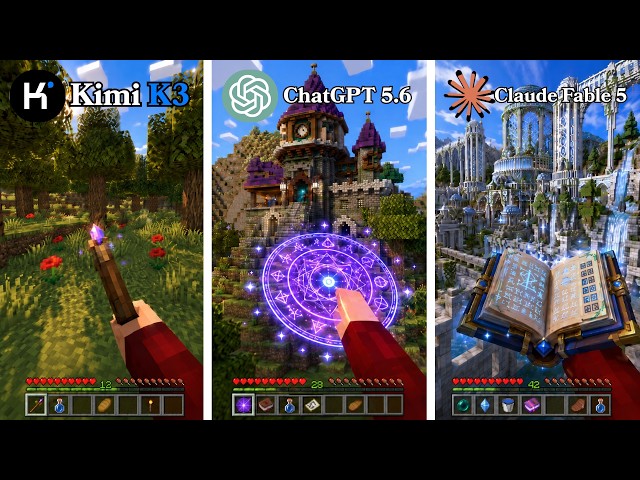 Kimi K3 vs ChatGPT 5.6 vs Claude Fable 5 Create a Minecraft Magic Mod from Complete Scratch