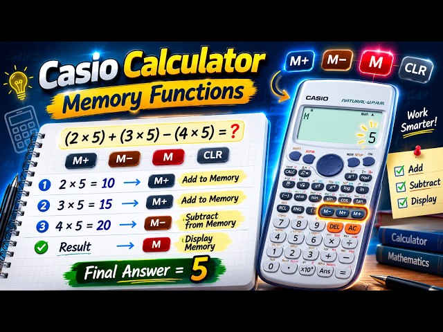 How to use M+ M  M in Casio Calculators