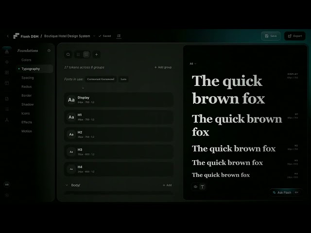 Build a real design system from one prompt: tokens, themes, components | Flash DSM