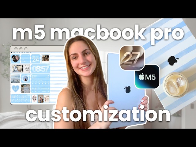 aesthetic m5 macbook pro customization tutorial 💻 macOS 27 | case & accessories haul!!