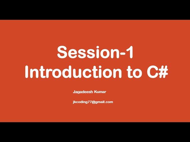 Introduction to C# (C Sharp Tutorial)