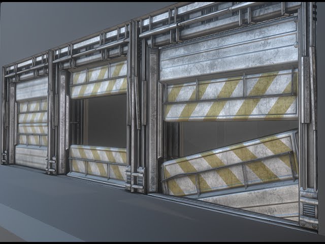 Modular Sci-Fi-Set -  Width Door - Blender Time Lapse