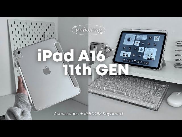 iPad 11th gen unboxing 2025 (A16) silver ★ accessories, apple pencil USB-C, aesthetic customization