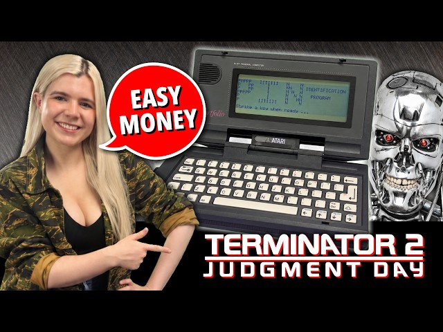 I Recreated the Terminator 2 EASY MONEY Scene // Using a real 1989 Atari Portfolio