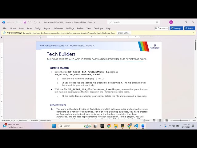 New Perspectives Access 365 | Module 11: SAM Project A Tech Builders