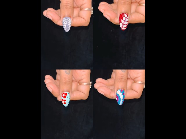 Easy and simple nail art design at home 💅 with regular nail polish 💅