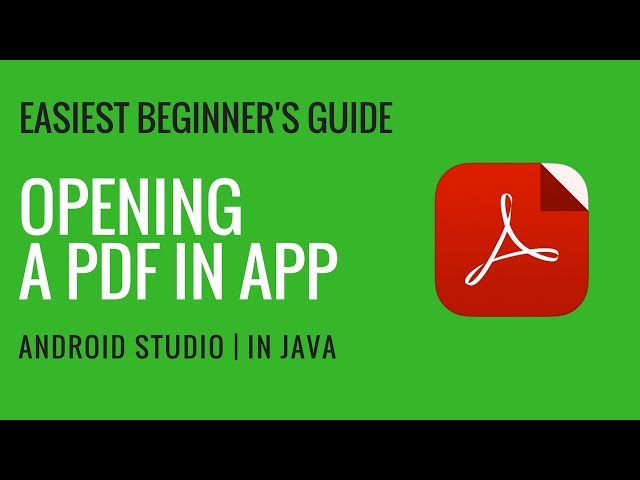 OPENING PDFs WITHIN APP | IN JAVA | ANDROID STUDIO | EASIEST WAY
